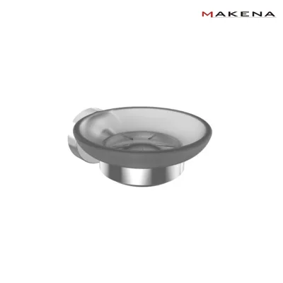 Стъклена сапунерка Makena Round, хром