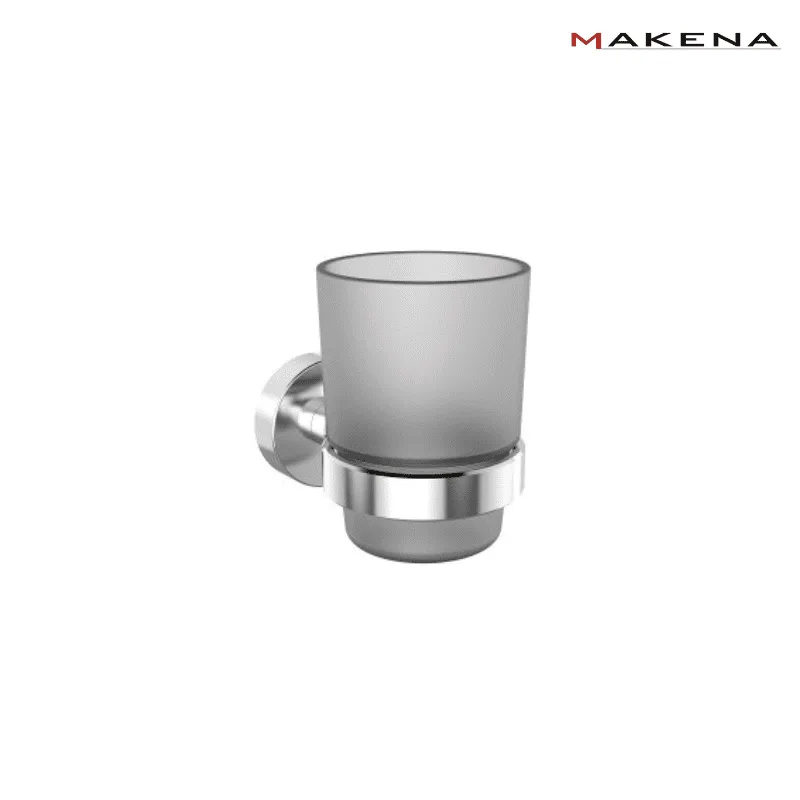 Чаша за четки за зъби Makena Round, хром