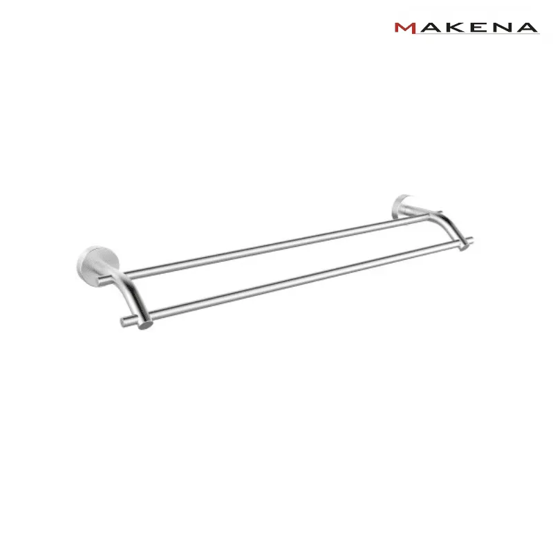 Двойна поставка за хавлии Makena Round, хром