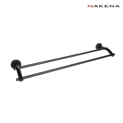 Двойна поставка за хавлии Makena Round, черен мат
