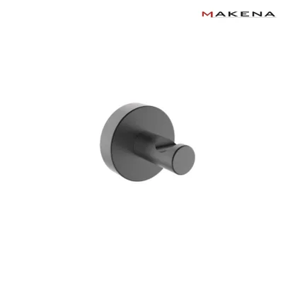 Единична закачалка за баня Makena Round, черен мат, 51.5 мм