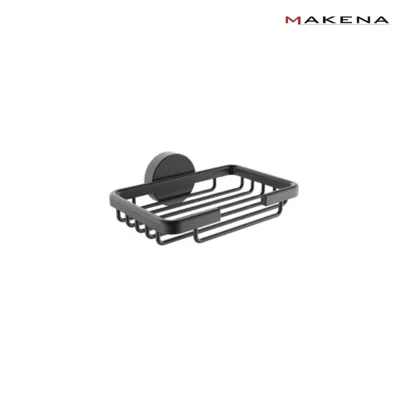 Решетъчна сапунерка Makena Round, черен мат
