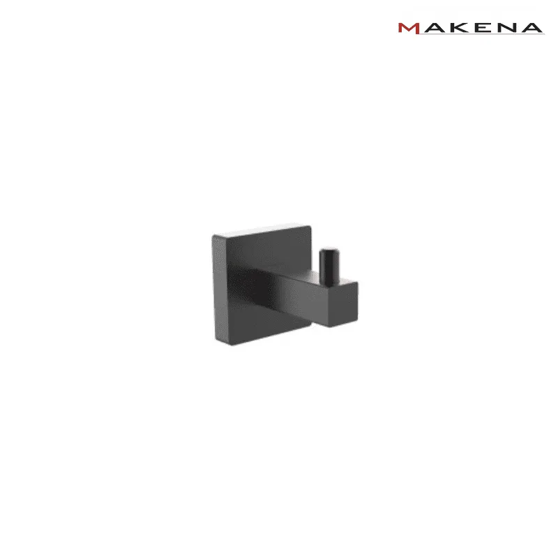 Единична закачалка за баня Makena Square, черен мат