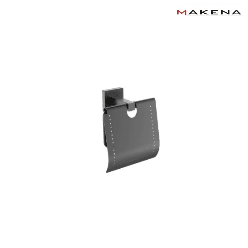 За тоалетна хартия с капак Makena Square, черен мат поставка