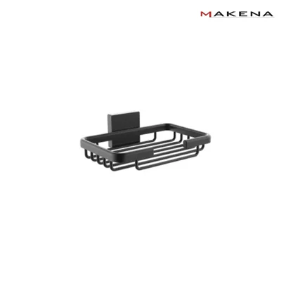 Решетъчна сапунерка Makena Square, черен мат