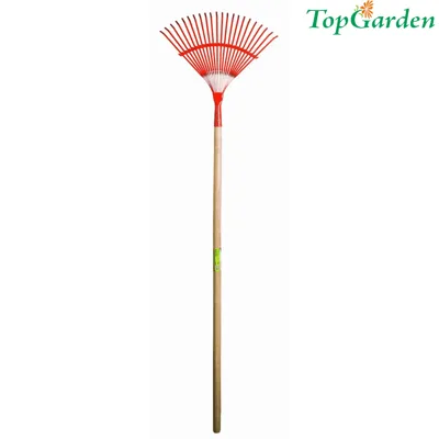 Гребло за листа с дървена дръжка Top Garden, 22 зъба