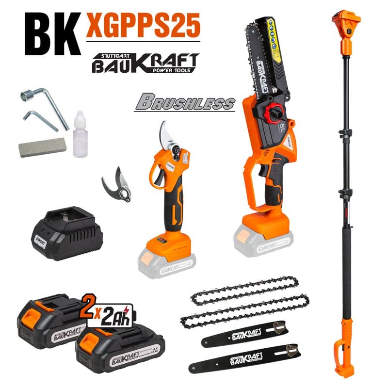 Комплект резачка и лозарска ножица 18V Baukraft BK-XGPPS25