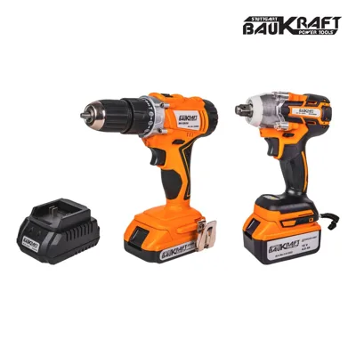 Комплект ударна бормашина и гайковерт Baukraft 18V