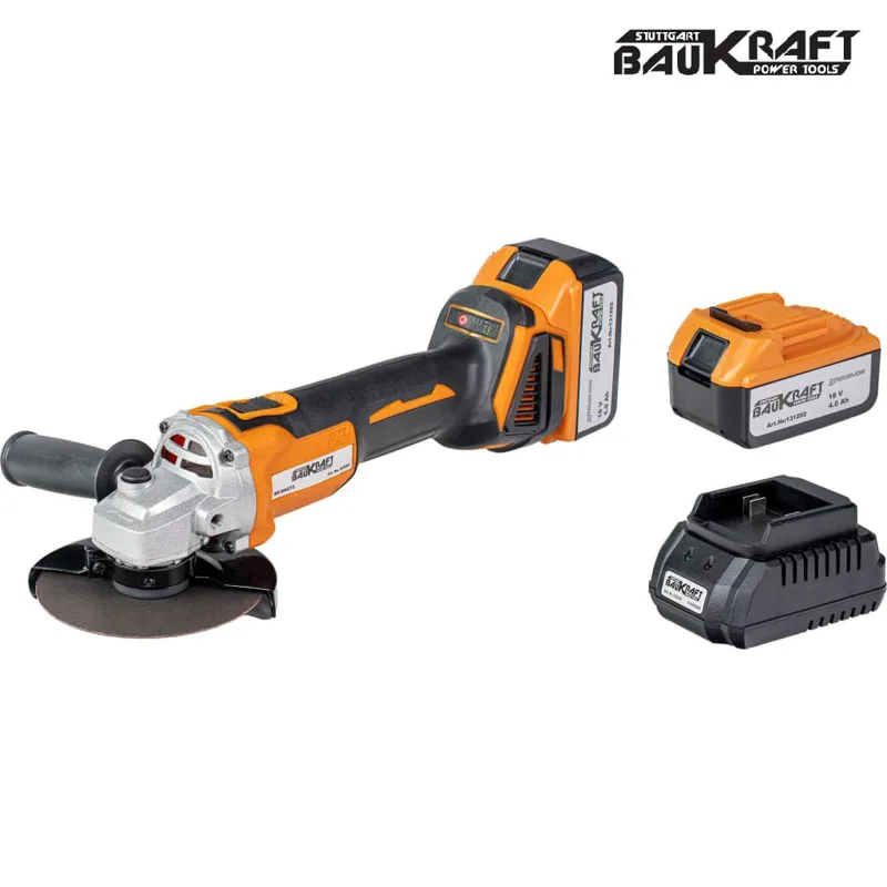 Безчетков ъглошлайф Baukraft 18V, диск 125 мм