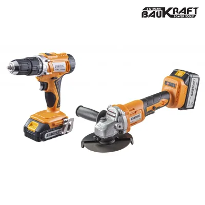 Комплект ъглошлайф и ударна бормашина Baukraft BK-AGCDL1