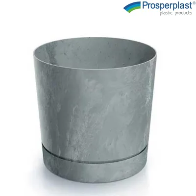 Саксия Prosperplast Tubo Beton Effect, 24 см, сива