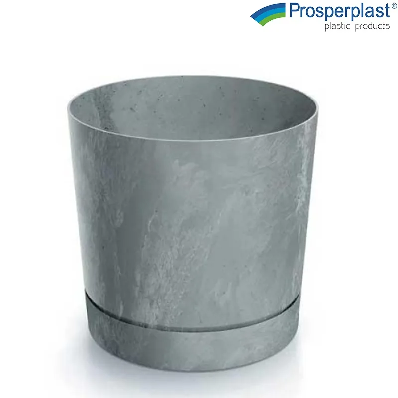 Саксия Prosperplast Tubo Beton Effect, 24 см, сива