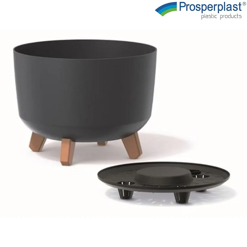 Кашпа Prosperplast Gracia, 29 см, антрацит