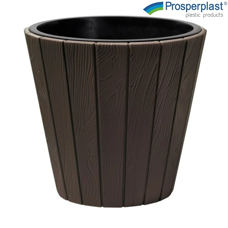 Кашпа Prosperplast WOODE кафява, 40 x 40 x 37 см