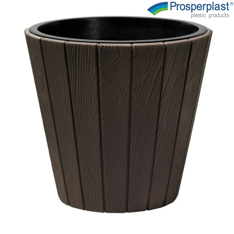 Кашпа Prosperplast WOODE кафява, 35 x 35 x 33 см
