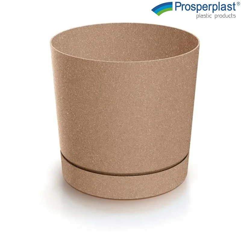 Саксия Prosperplast Tubo P ECO Wood, 24 см, натурален
