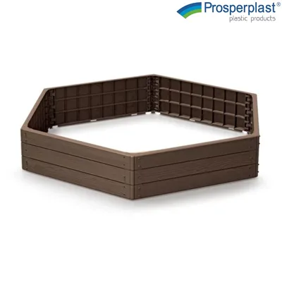 Градинска кашпа Prosperplast Woody Pile шестостен, кафява