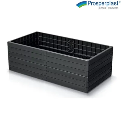 Градинска кашпа Prosperplast Woody Pile правоъгълна, антрацит