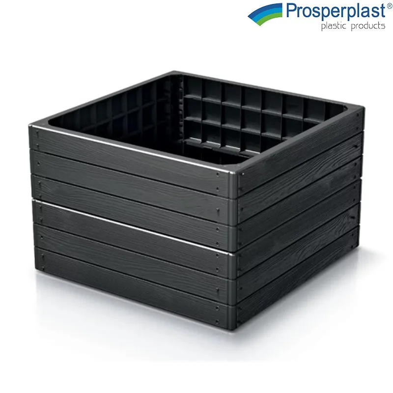 Градинска кашпа Prosperplast Woody Pile квадрат, антрацит