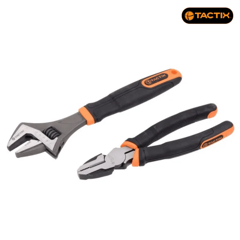 Комплект Tactix френски ключ и комбинирани клещи