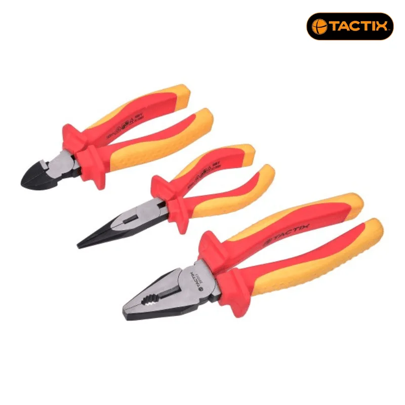 Комплект изолирани клещи Tactix Cr-V 1000 V, 3 броя