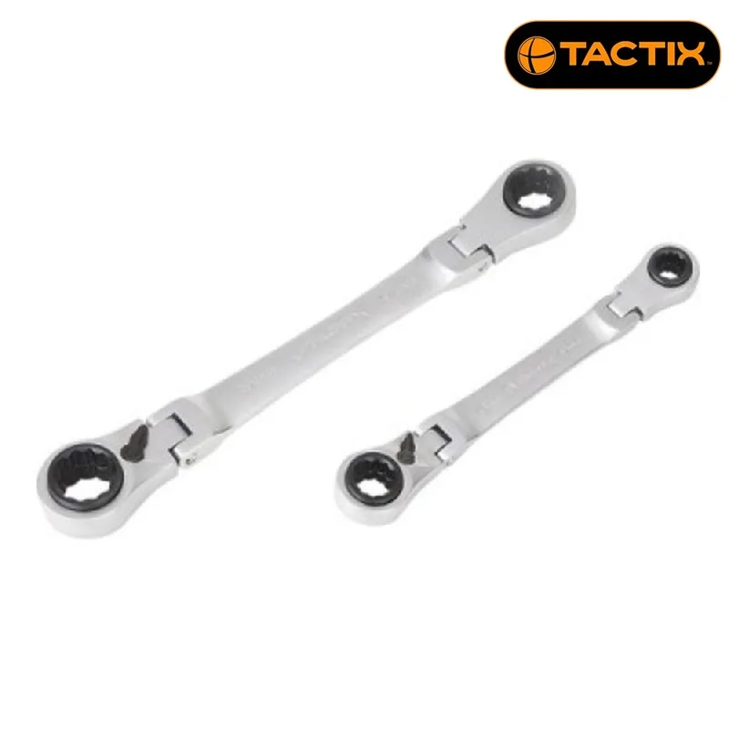 Звездогаечни ключове с тресчотка Tactix 8-19 мм, 2 броя