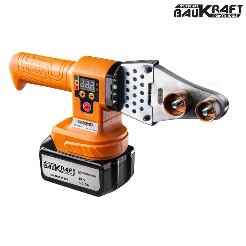 Акумулаторен поялник за PP тръби Baukraft BK-PW04, 18 V