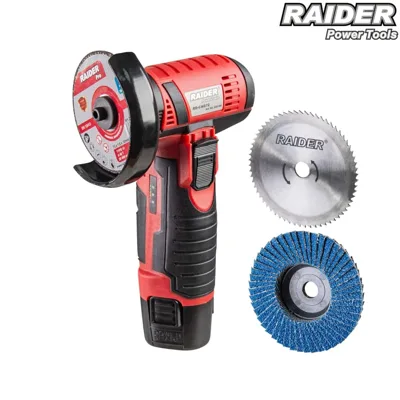 Акумулаторен мини ъглошлайф Raider RD-CAG72, 12 V, Ø75 мм