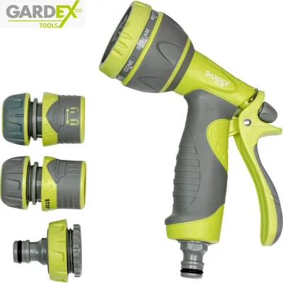 Поливен пистолет CULTURE с 8 режима и конектори Gardex