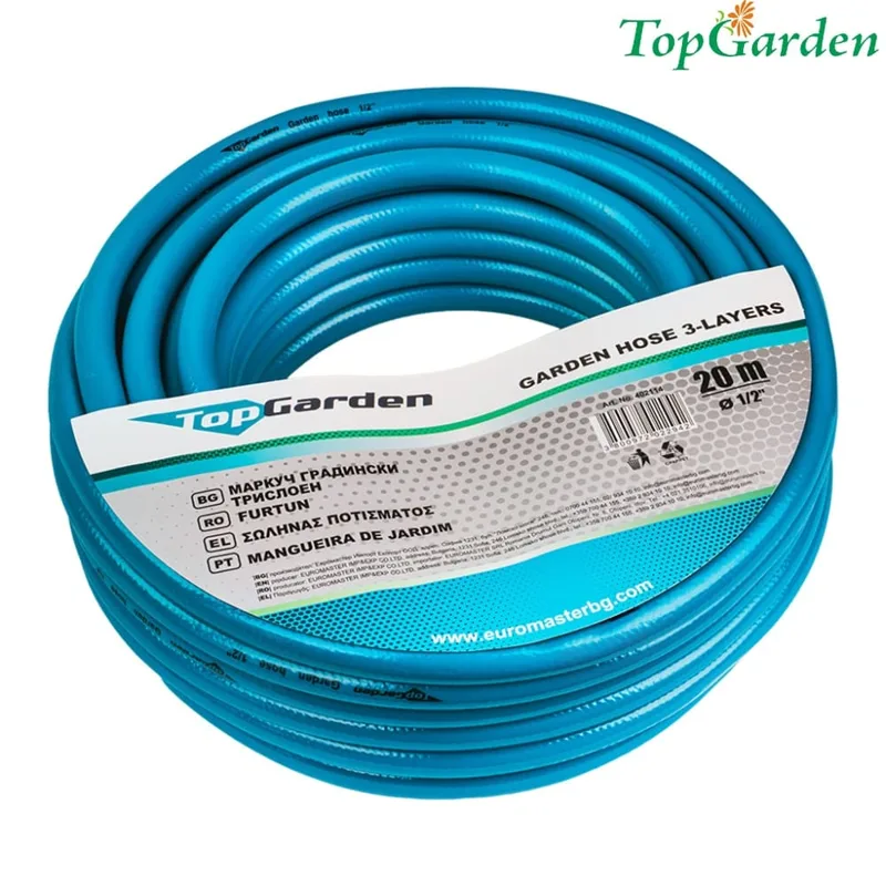 Градински маркуч трислоен 1/2", 20 м Top Garden