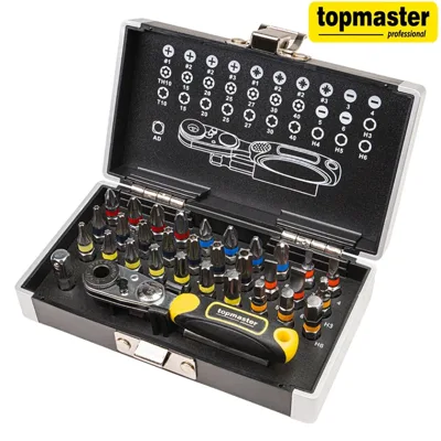 Комплект битове с мини тресчотка Top Master Pro, 33 части
