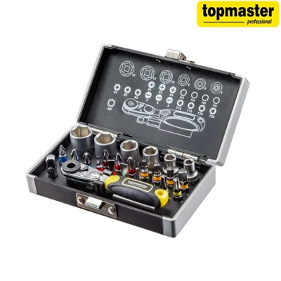 Комплект битове и вложки с тресчотка Top Master Pro, 26 части