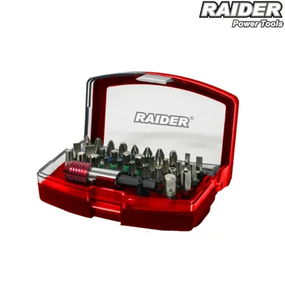 Накрайници с магнитен държач Raider, 1/4 цол, 32 части