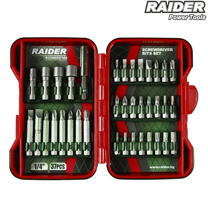 Накрайници 1/4 37 бр. к-т RAIDER