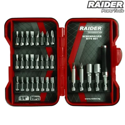 Комплект накрайници Raider, 1/4 цол, 29 части