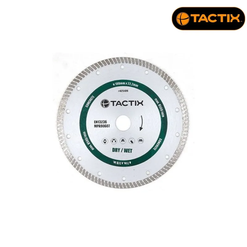 Диамантен диск Tactix Turbo, 115 x 22,23 мм