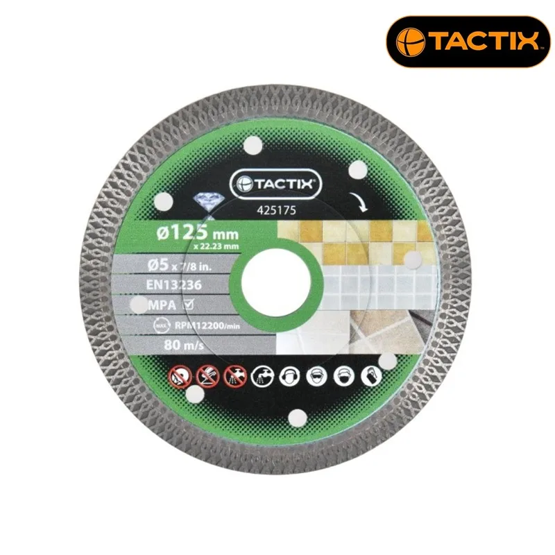 Диамантен диск Tactix Turbo за плочки и мрамор, 125 мм