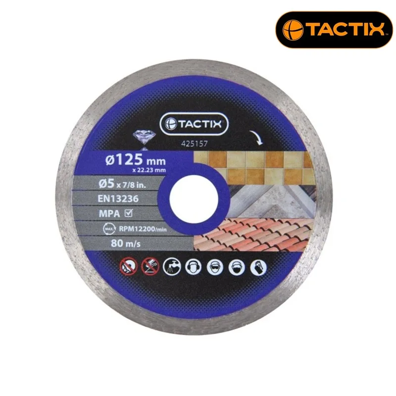Диамантен диск Tactix Wet за мокро рязане, 125 мм