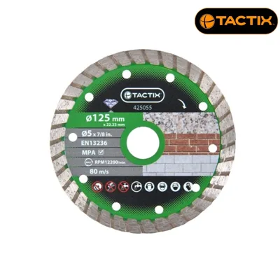 Диамантен диск Tactix Turbo за гранит и камък, 125 мм