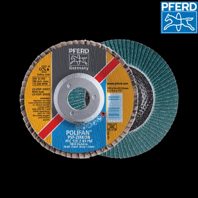 Ламелен диск PFERD PFC125-22Z40+, цирконий Z40, 125 мм