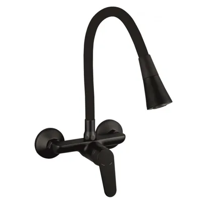 Месингов кухненски смесител Linni ICF 5108152B, черен мат Inter Ceramic