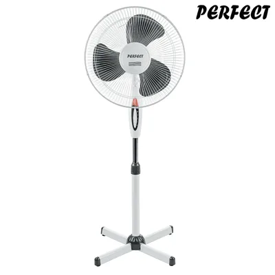 Вентилатор на стойка Perfect FM-3212, бяло-сив, 40 W