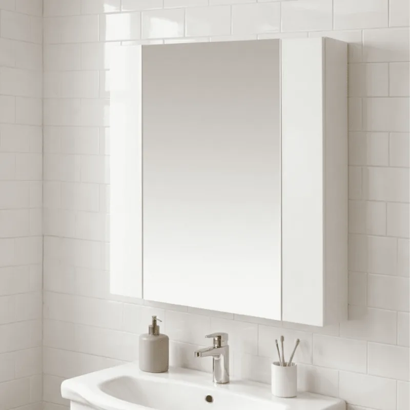 Огледален PVC шкаф за баня 55 x 70 x 13 см, бял Inter Ceramic