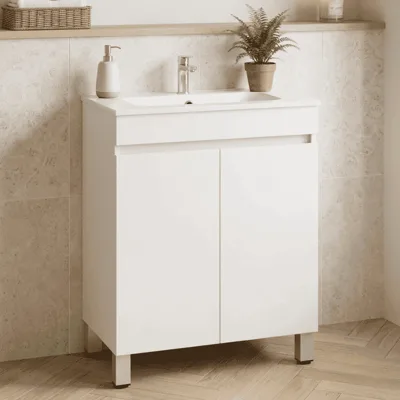 PVC шкаф за баня с умивалник от смола, стоящ с крачета Inter Ceramic