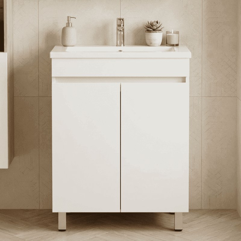 PVC шкаф за баня с умивалник, стоящ с нивелиращи крачета Inter Ceramic