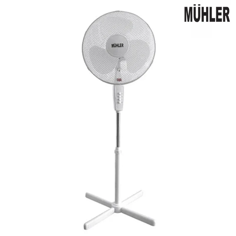Вентилатор на стойка Muhler FM-4041, 16 инча, бял