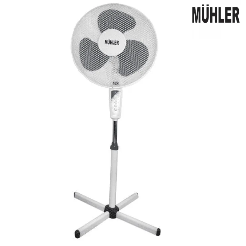 Вентилатор на стойка Muhler FM-4040, 16 инча, бяло-сив
