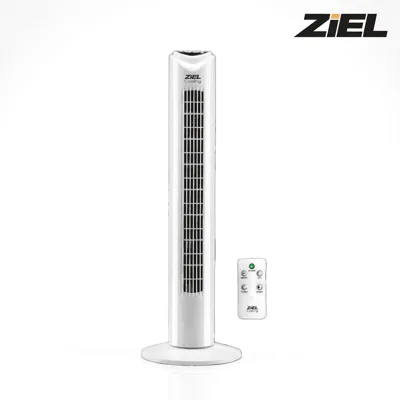 Вентилатор кула Ziel 81 см с дистанционно, 45 W, бял